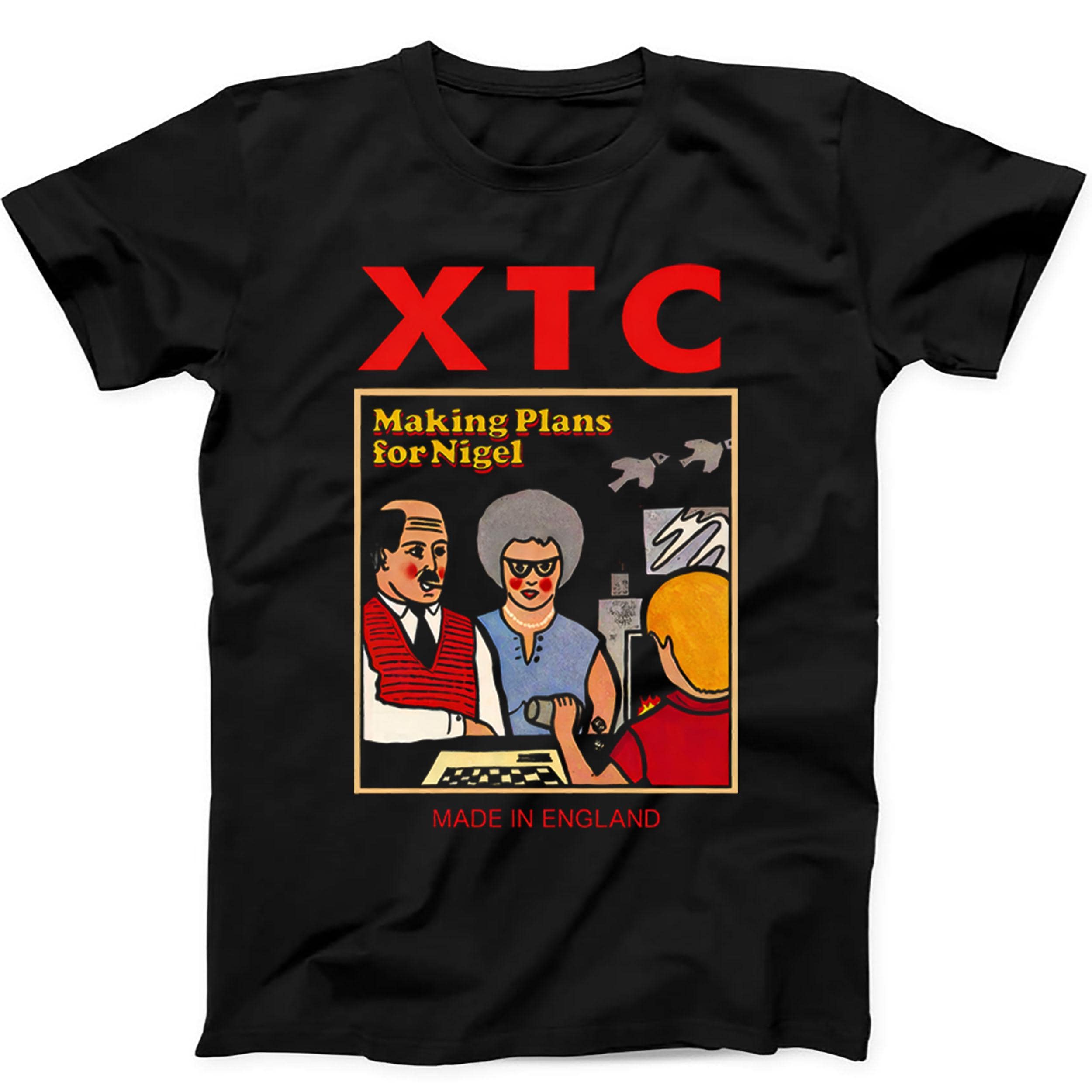 XTC Making Plans For Nigel Punk Rock Music Gift Tee Black T Shirt 562