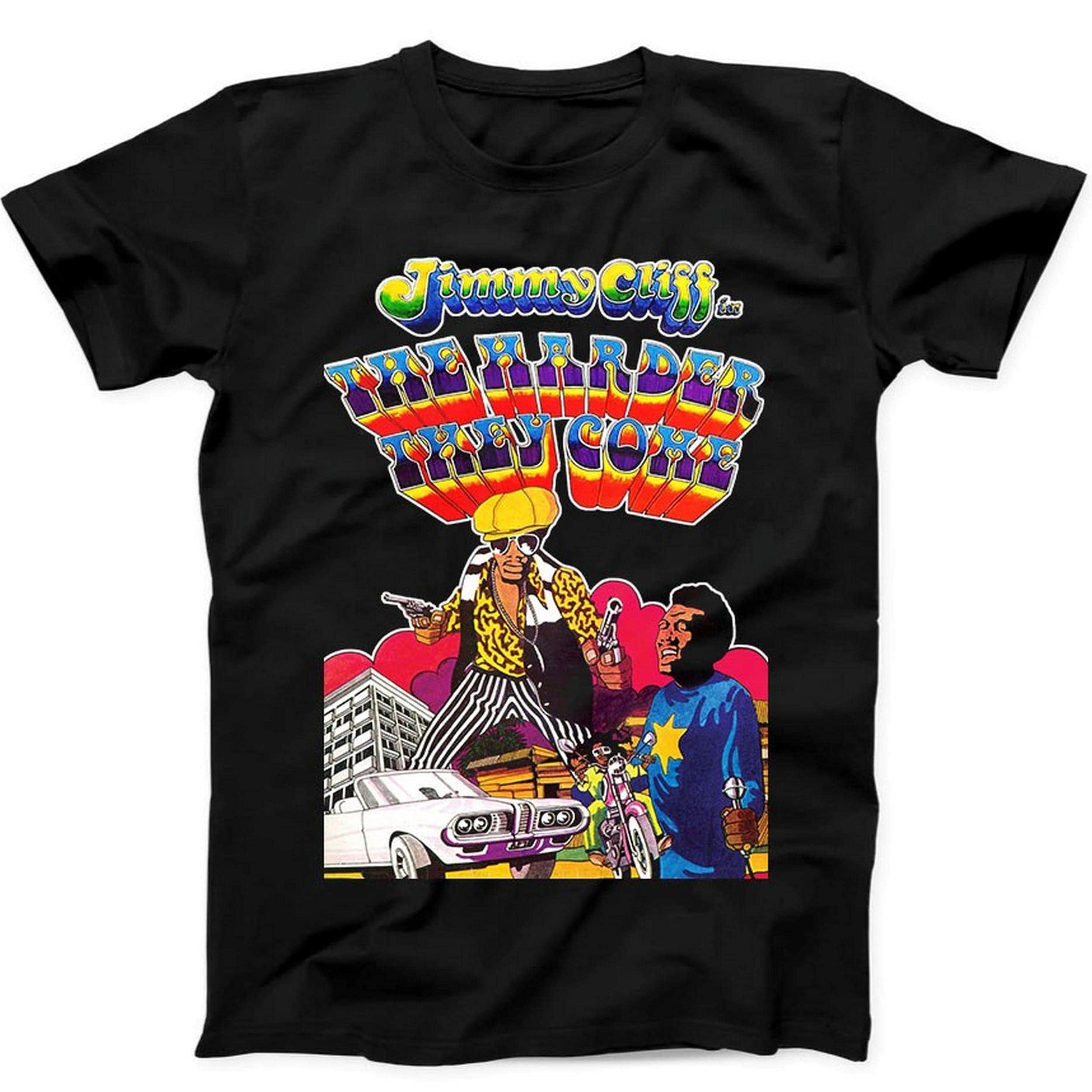 The Harder They Come Poster Jimmy Cliff Film Reggae Gift Tee Black T Shirt B14