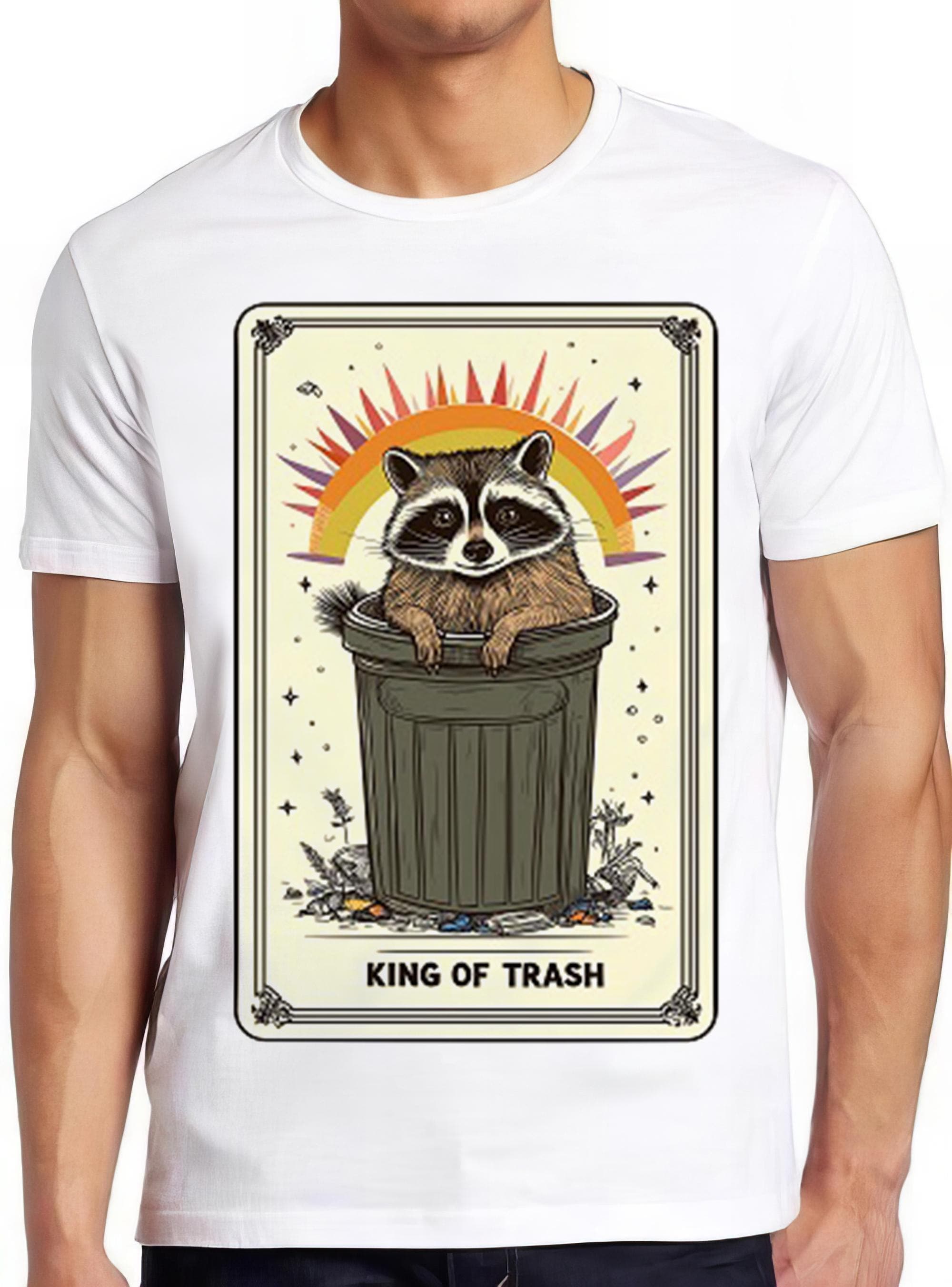 King Of Trash Raccoon Tarot Card Meme Gamer Cool Cult Movie Music Gift Tee T Shirt 2274