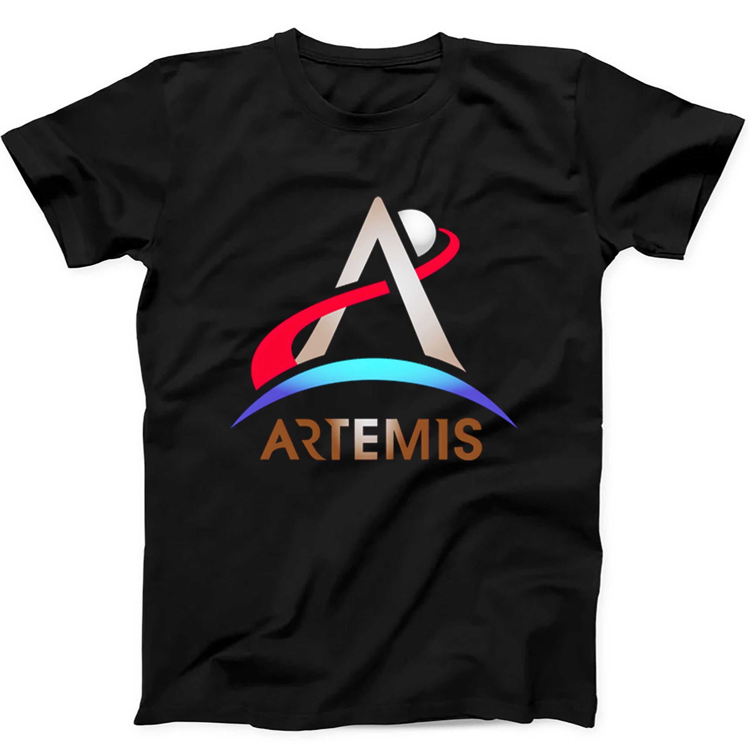 Artemis Nasa Space Logo Funny Gift Tee Black T Shirt 594