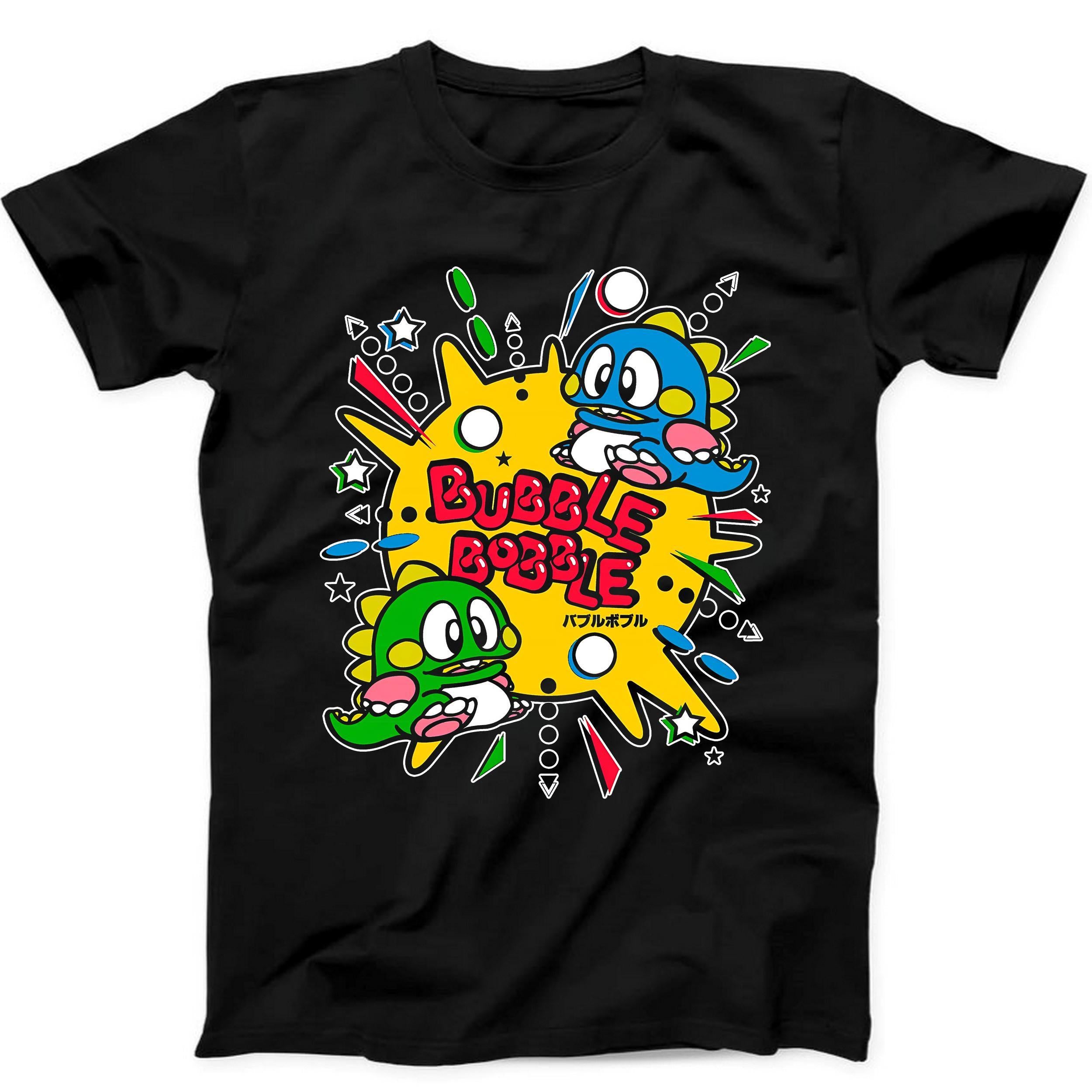 Bubble Bobble Gaming 80s Gamer Nerd Game Funny Gift Black T Shirt B418