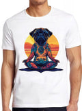 Pug Dog Yoga Spirutal Sunset Tattoo Funny Meme Gift Tee Gamer Cult Movie Music  T Shirt 2464