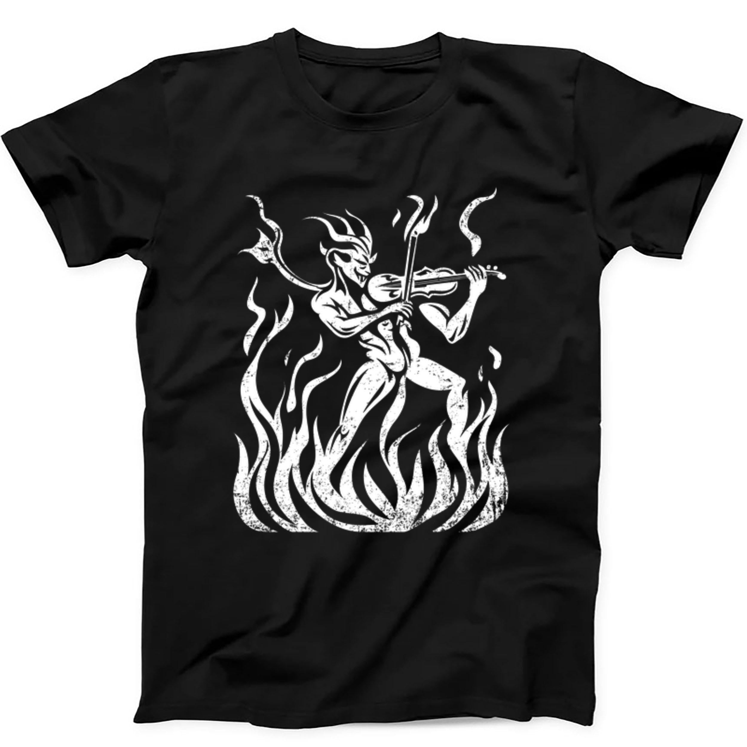 Devil Fiddle Playing Violin Sarcastic Saying Country Music Funny Gift Tee Black T Shirt 432
