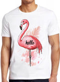 Flamingo Hello Pink Flamingos Cute Funny Animal Bird Meme Gift Tee Gamer Cult Movie Music  T Shirt 2259