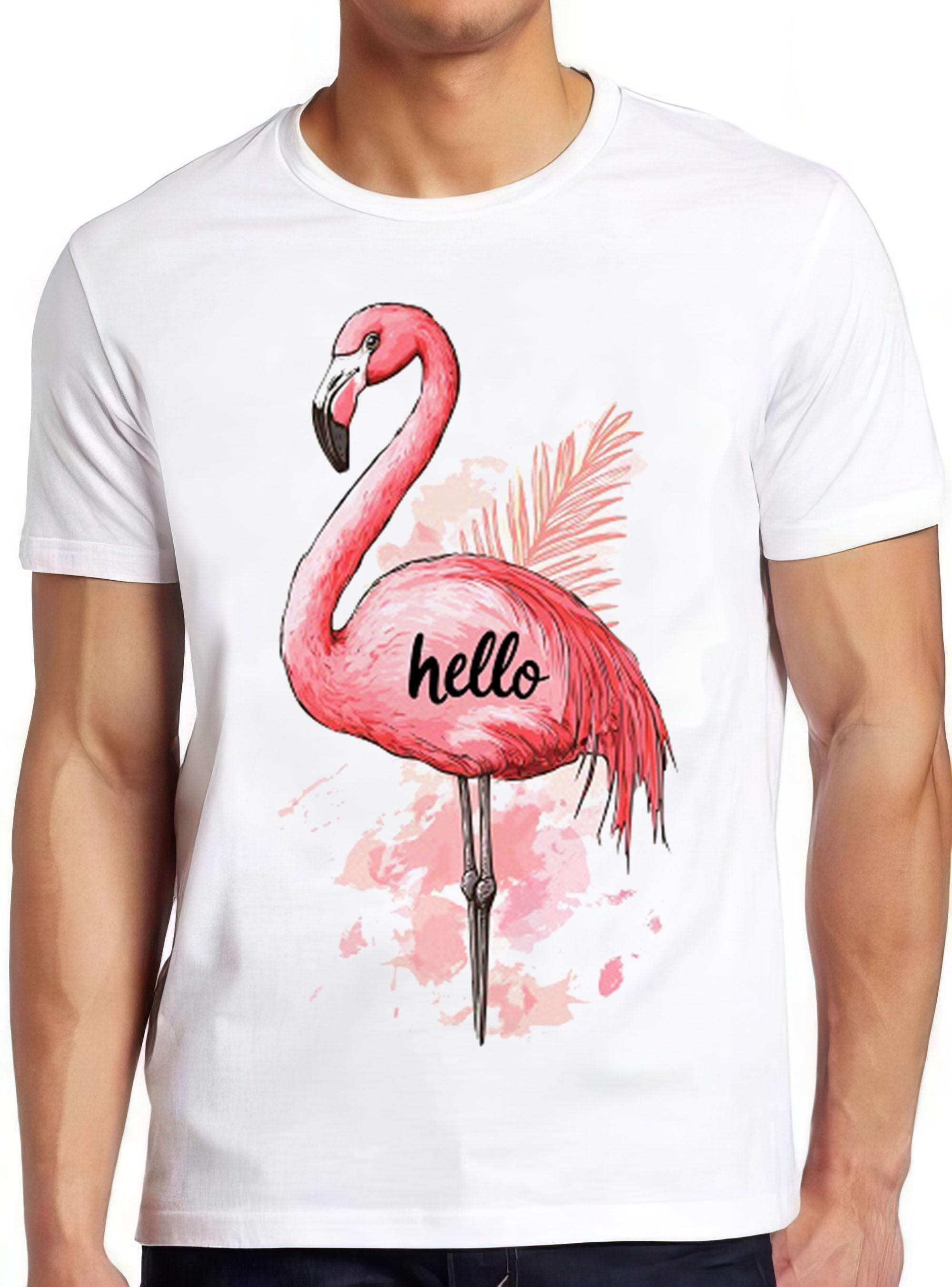 Flamingo Hello Pink Flamingos Cute Funny Animal Bird Meme Gift Tee Gamer Cult Movie Music  T Shirt 2259