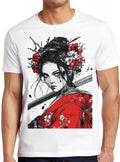 Mecha Geisha Japanese Art Drawing Cult Movie Japan Meme Gamer Samurai Cool Fashion Saying Top Gift Tee T Shirt 2416