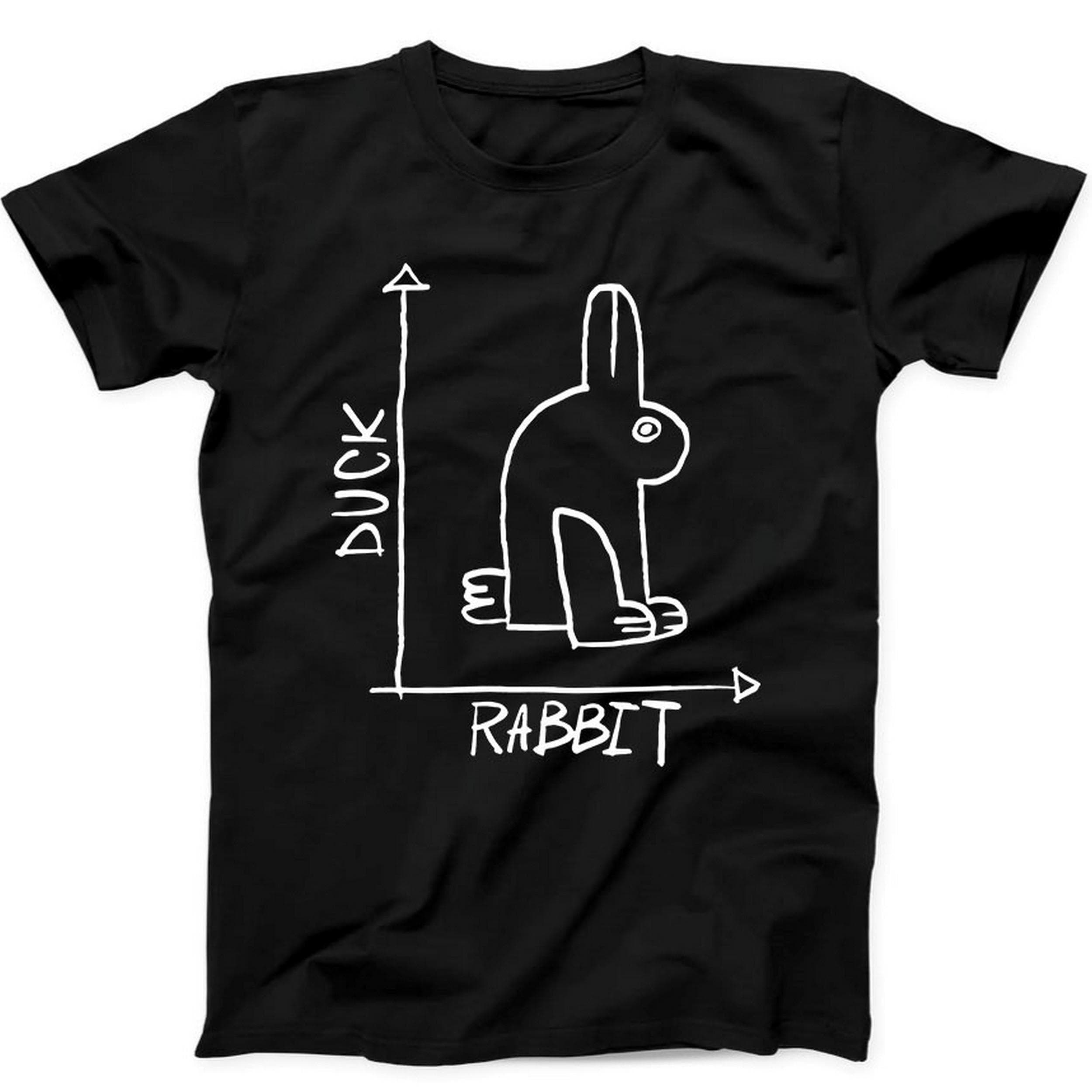 Duck Rabbit Math Quote School Funny Best Seller Gift Tee Black T Shirt B27