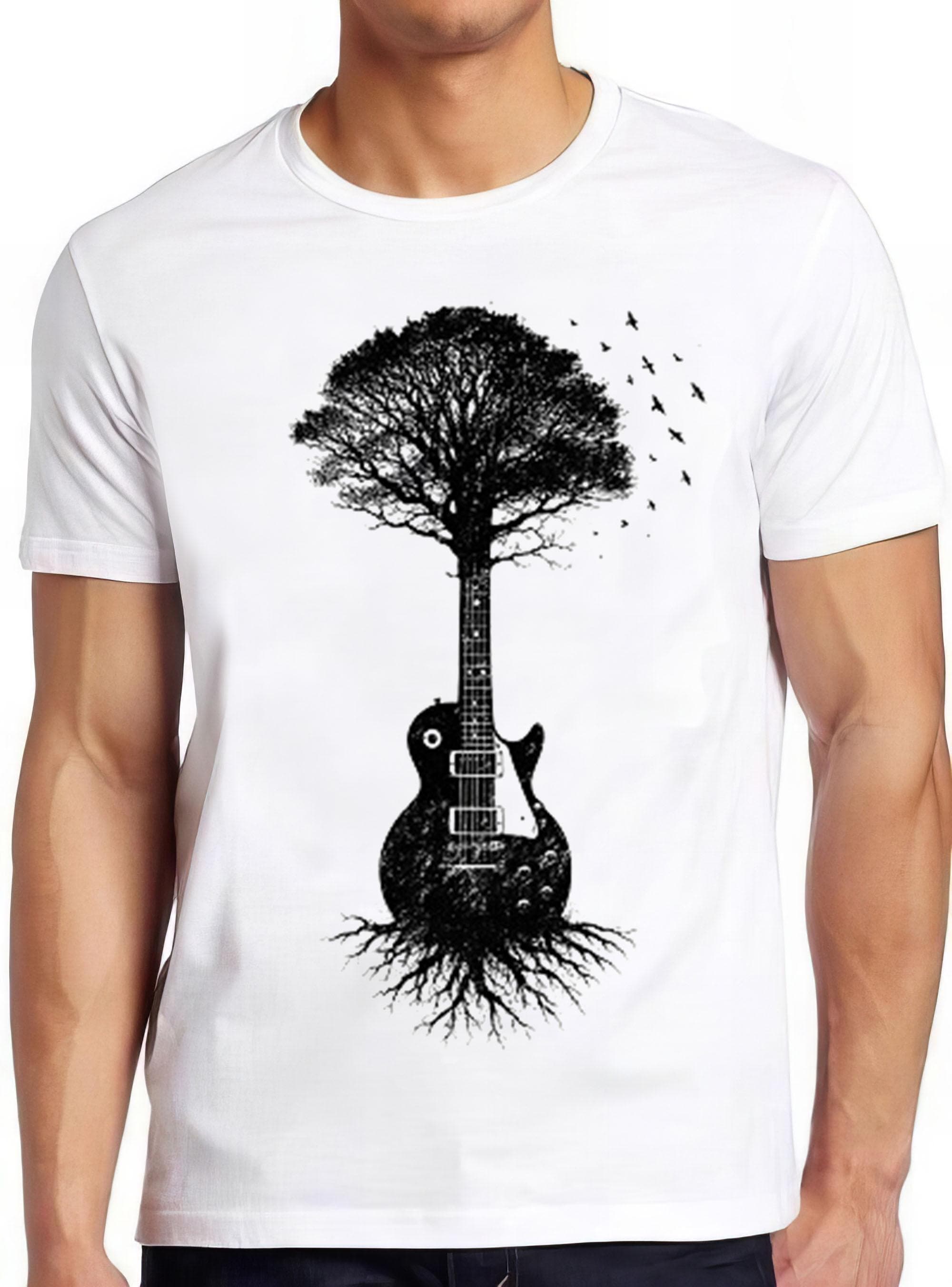 Guitar Tree Music Player Birds House Rock Nature Funny Gift Tee T Shirt 2815