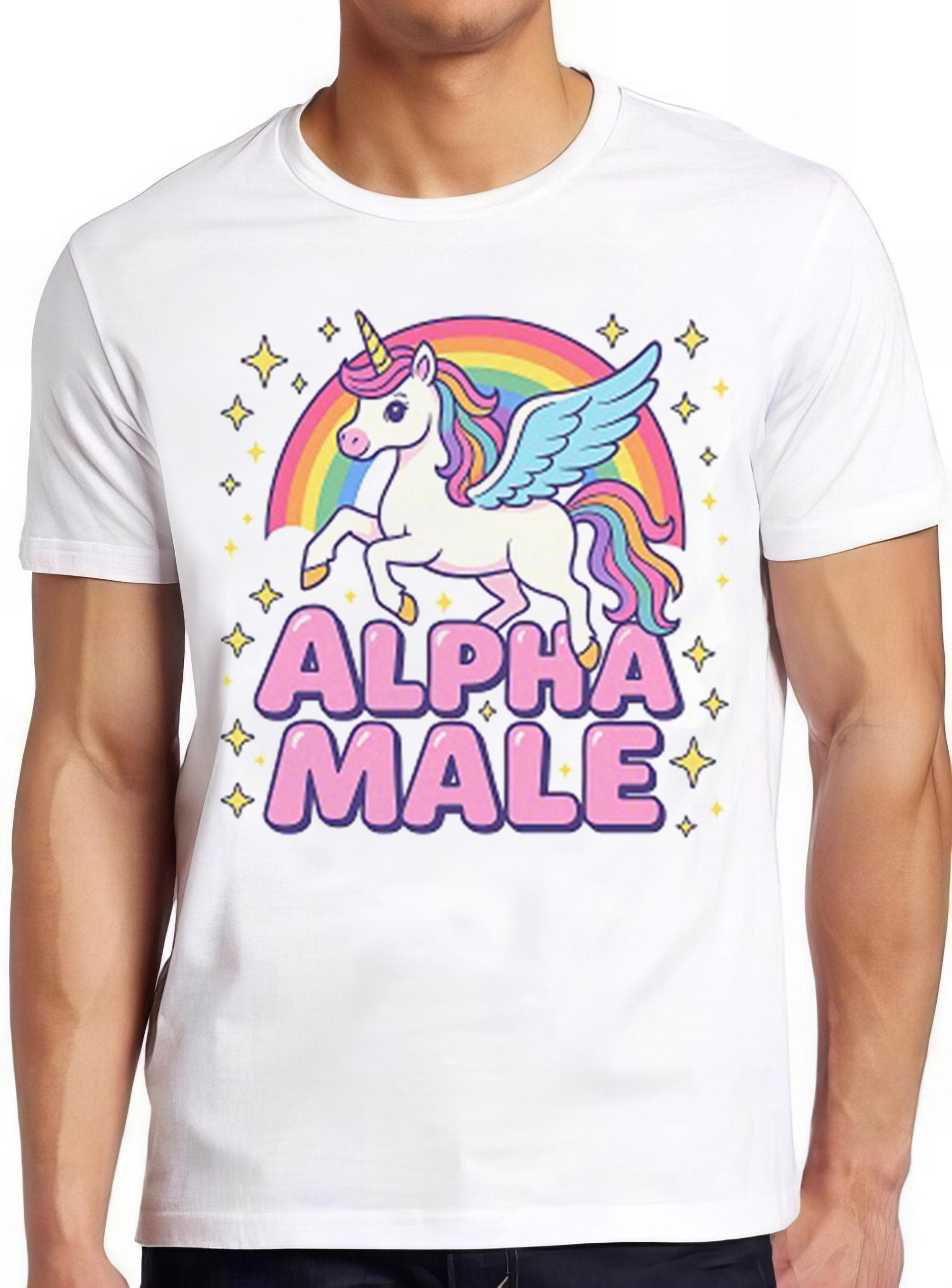 Unicorn Alpha Male GAY Meme Pride Proud Joke Prank Fathers Day Funny Gift Tee T Shirt T2802