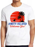 Amity Island Welcomes You 70s Film Quints Funny Gift Tee T Shirt 2821