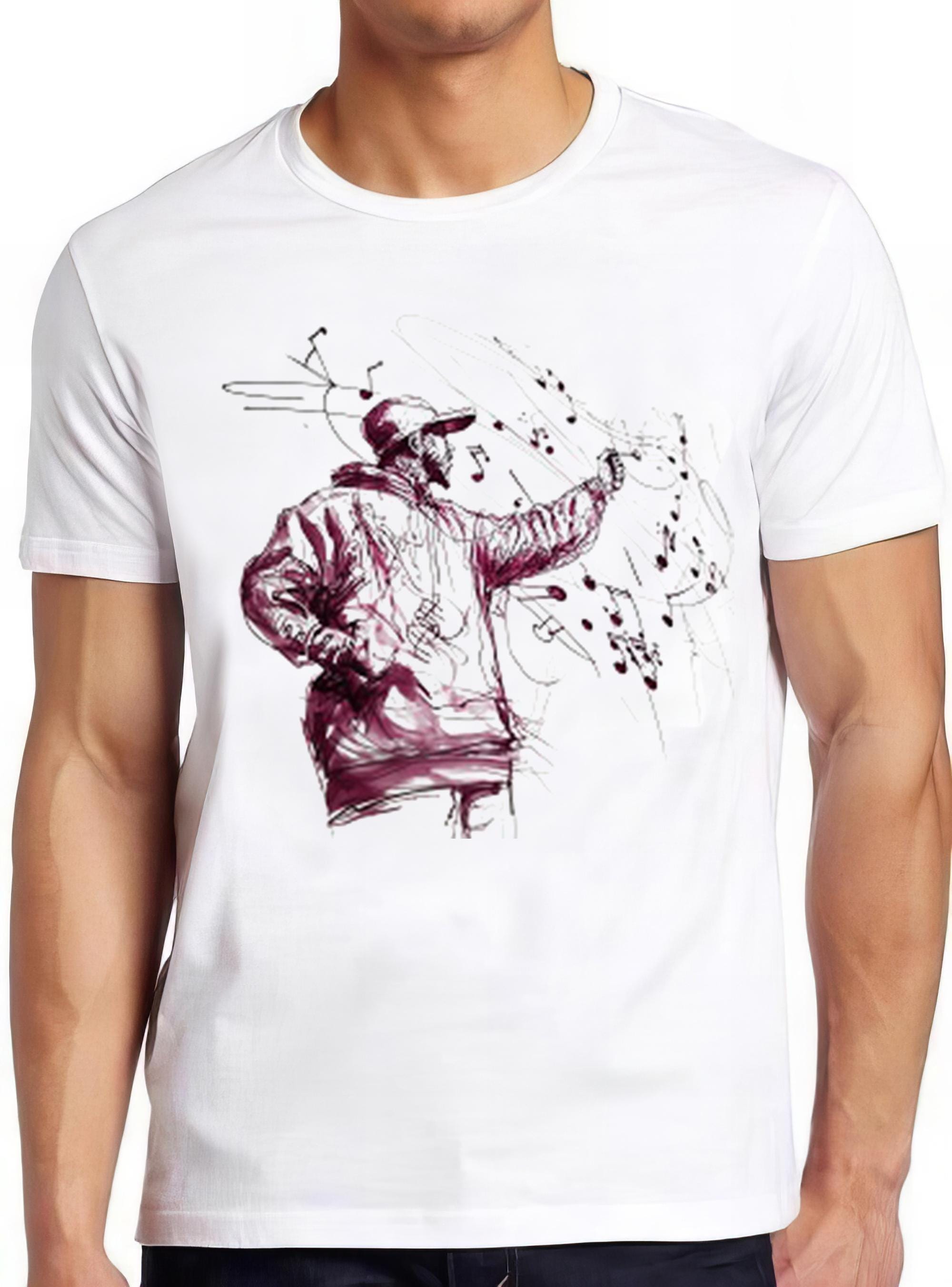 Street Artist Drawing Music Notes Sketch Humorous Hilarious Witty Funny Music Gift Tee T Shirt 2242