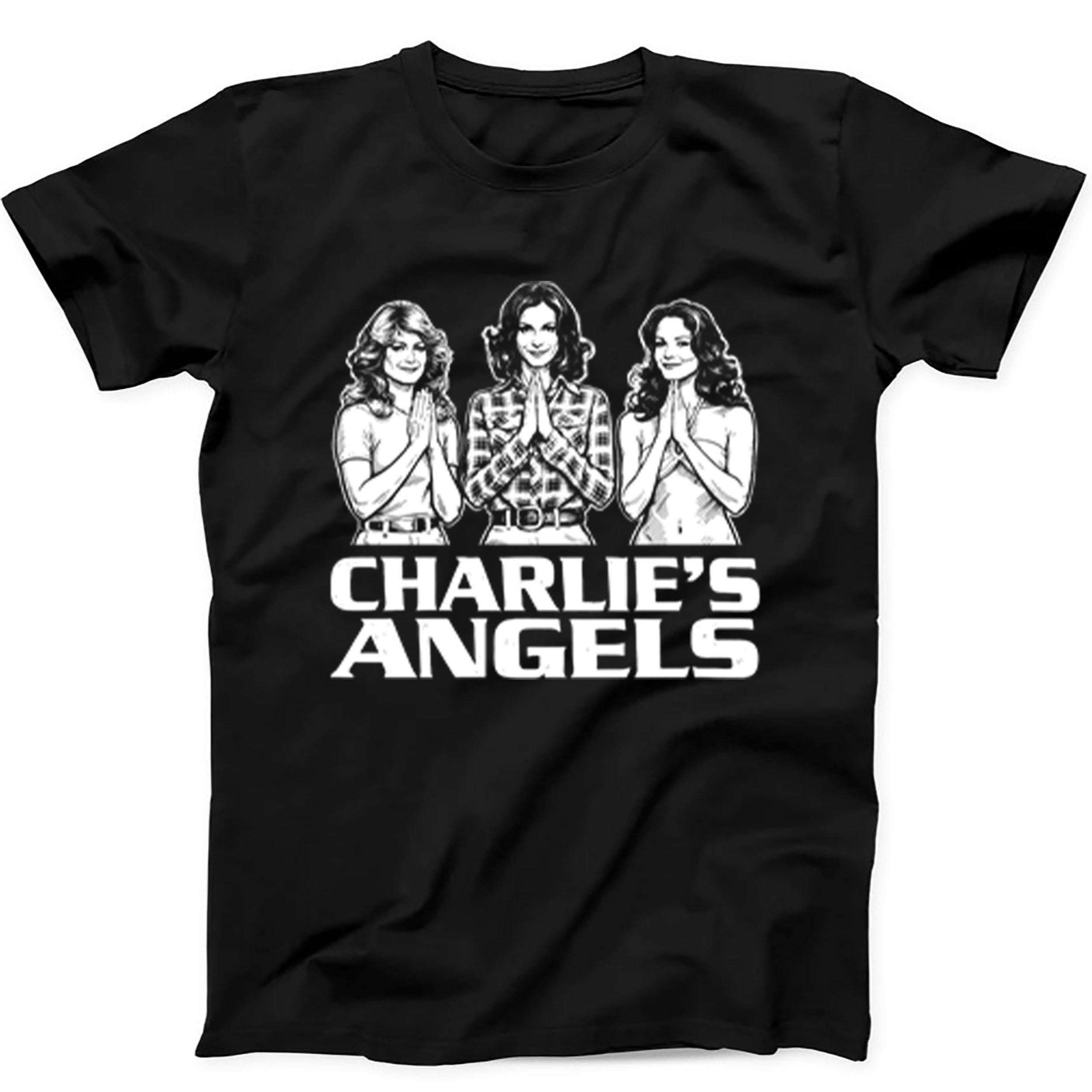 Charlies Angels 70s TV Farrah Fawcett Hawaii Five-O Magnum Tee Black T Shirt 596
