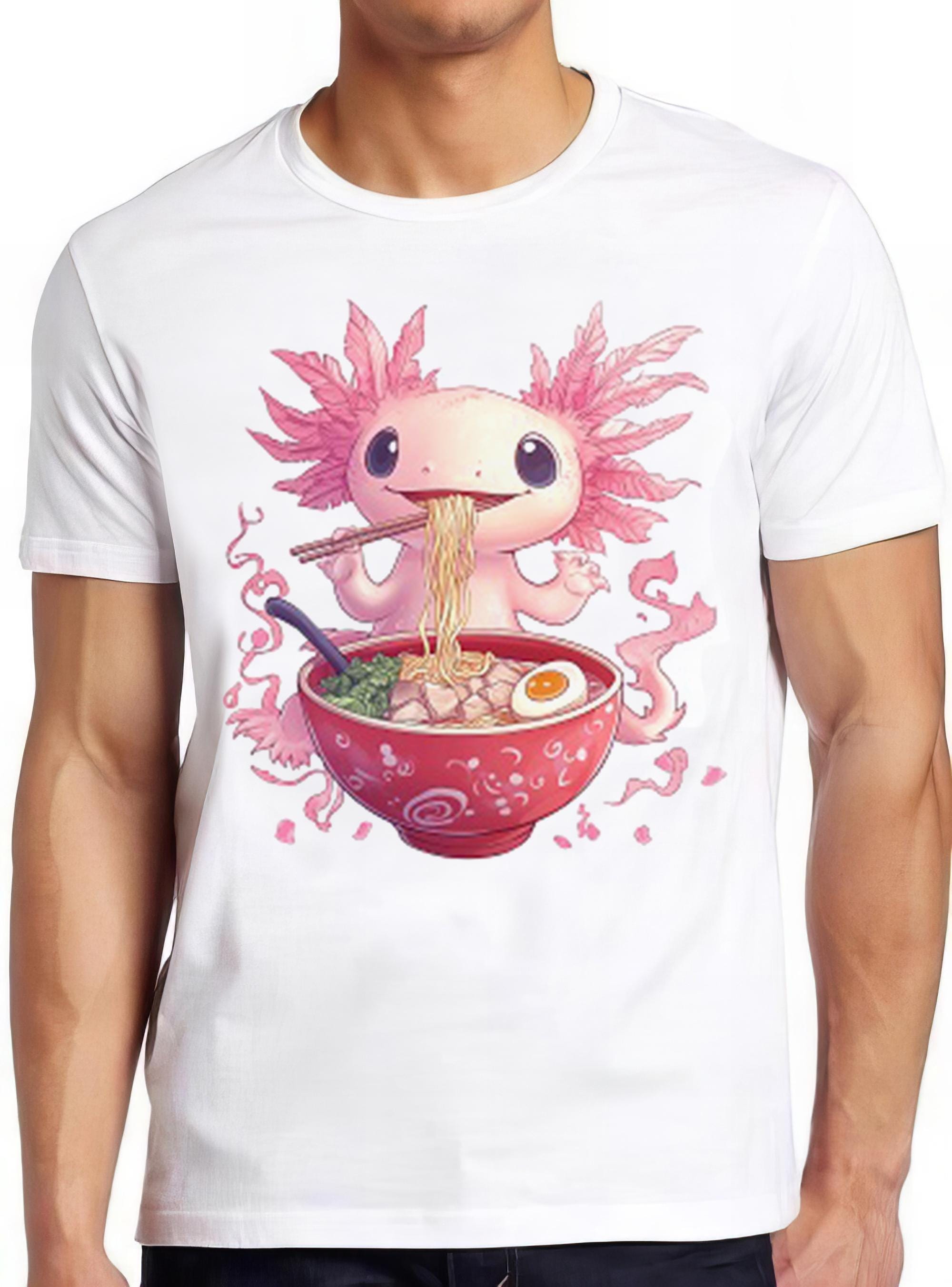 Kawaii Axolotl Ramen Noodle Japanese Joke Manga Music Retro Funny Art Drawing Gamer Anime Cult Meme Movie Gift Top Tee T Shirt 2427