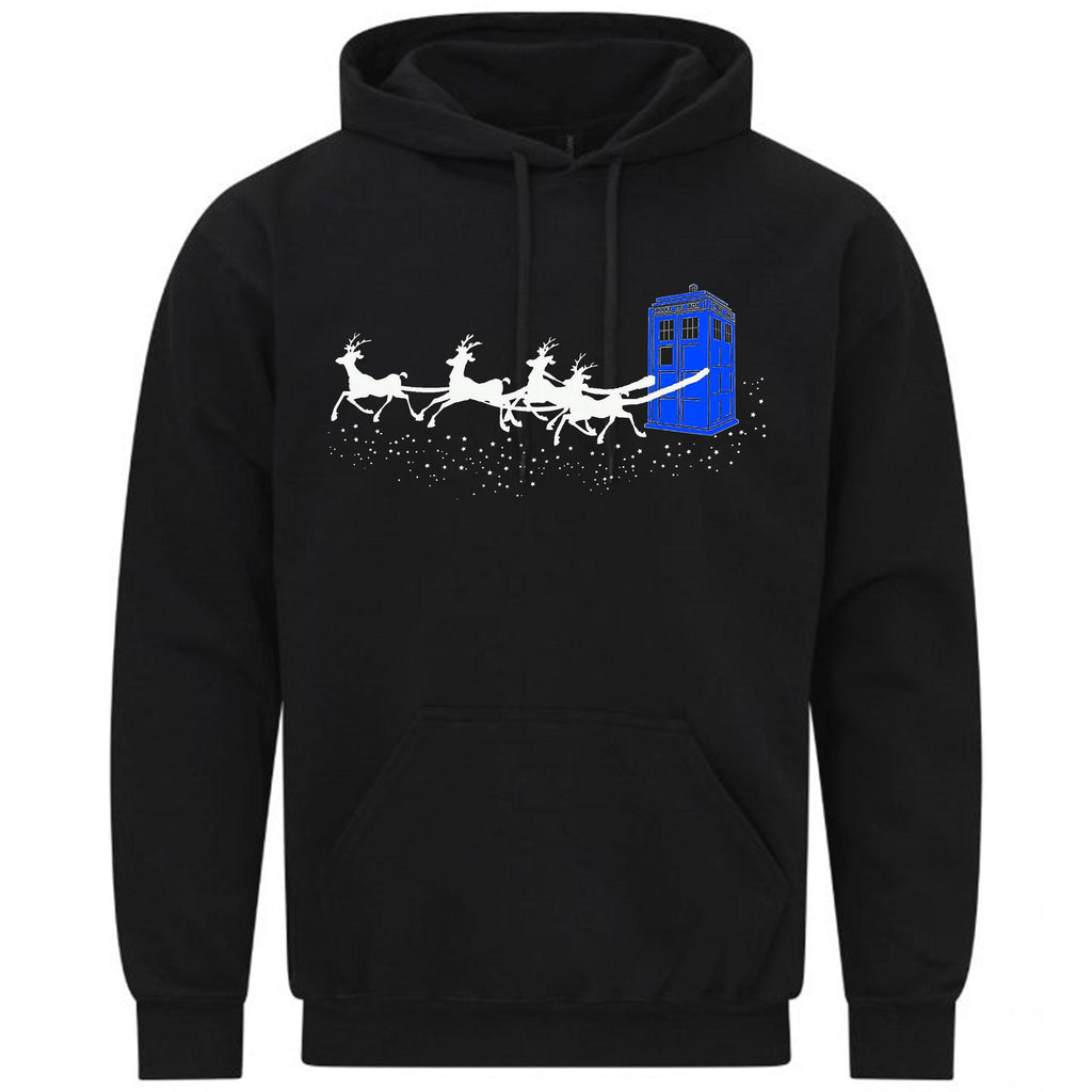 The Doctor Who Christmas Police Phone Box Flying Deer Gift Sweatshirt Hoodie 286
