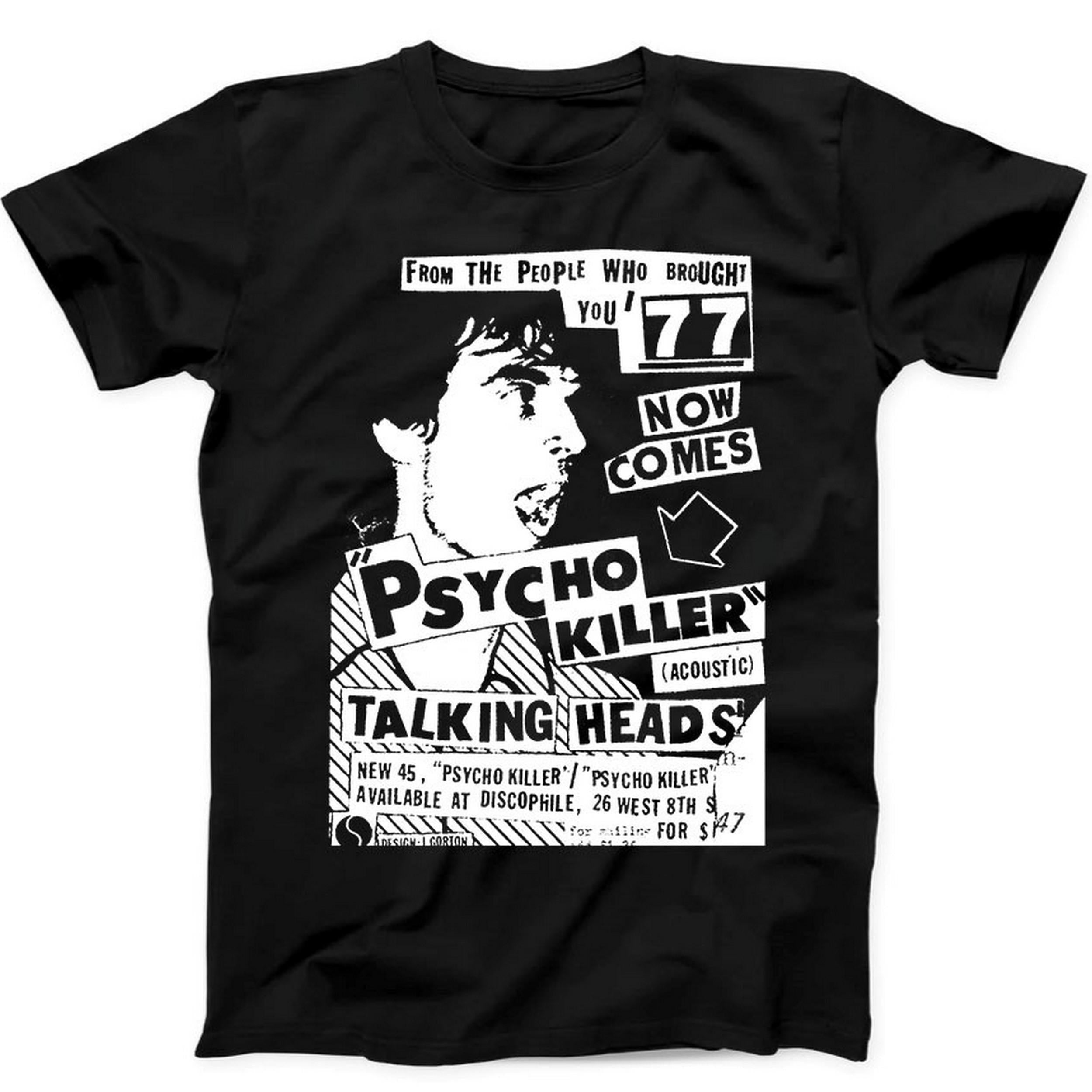 Talking Heads Psycho Killer Band Punk Rock Music Gift Tee Black T Shirt B45