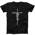Jesus Christian Religious Signature Cross Love Gift Tee Black T Shirt 606