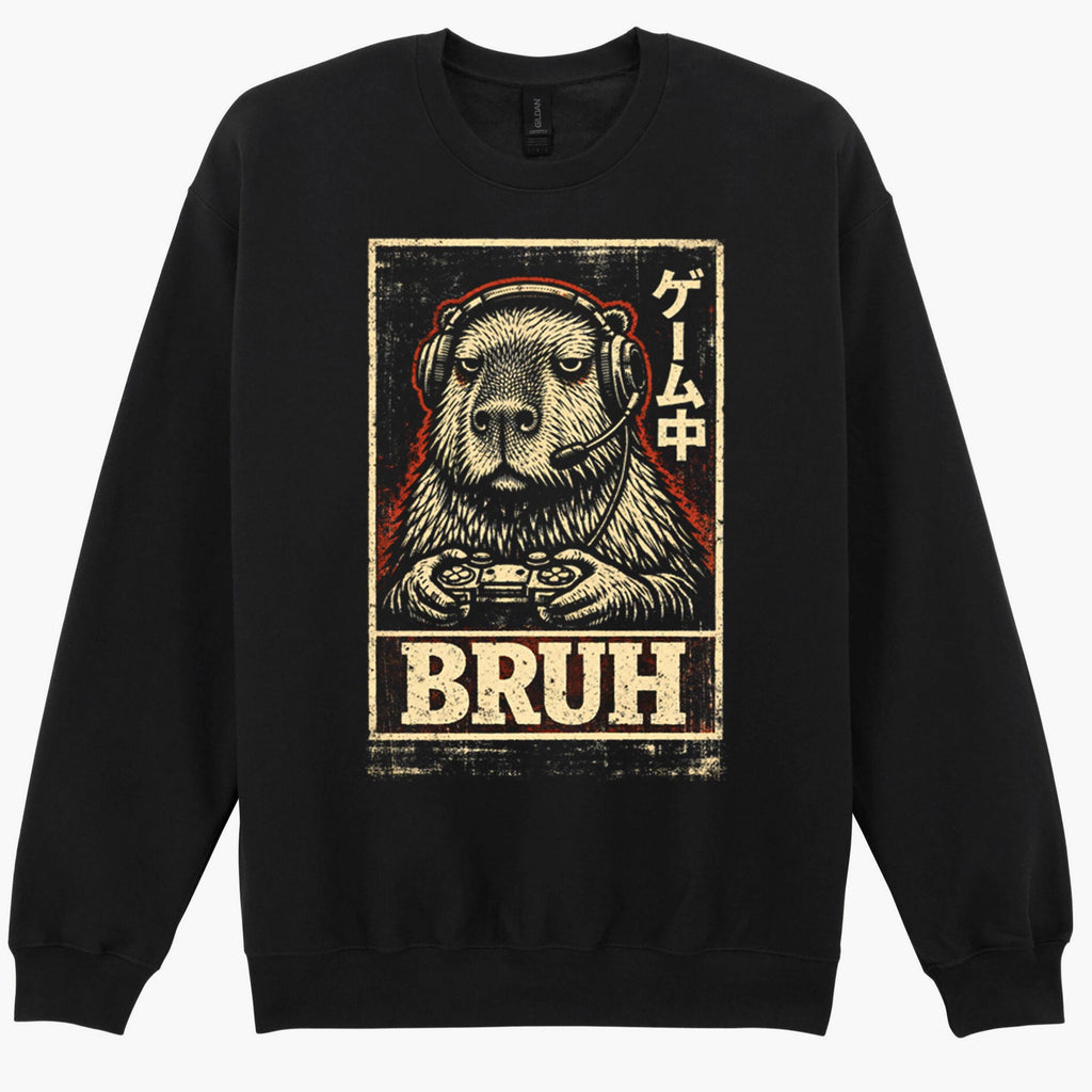 Bruh Capybara Gamer Video Games Meme Funny Gift Sweatshirt Hoodie 534