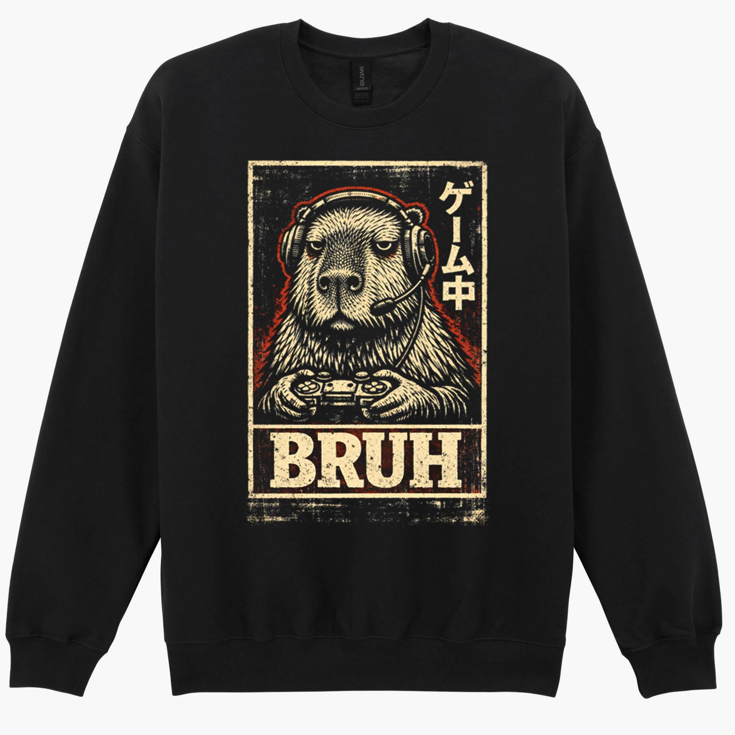 Bruh Capybara Gamer Video Games Meme Funny Gift Sweatshirt Hoodie 534
