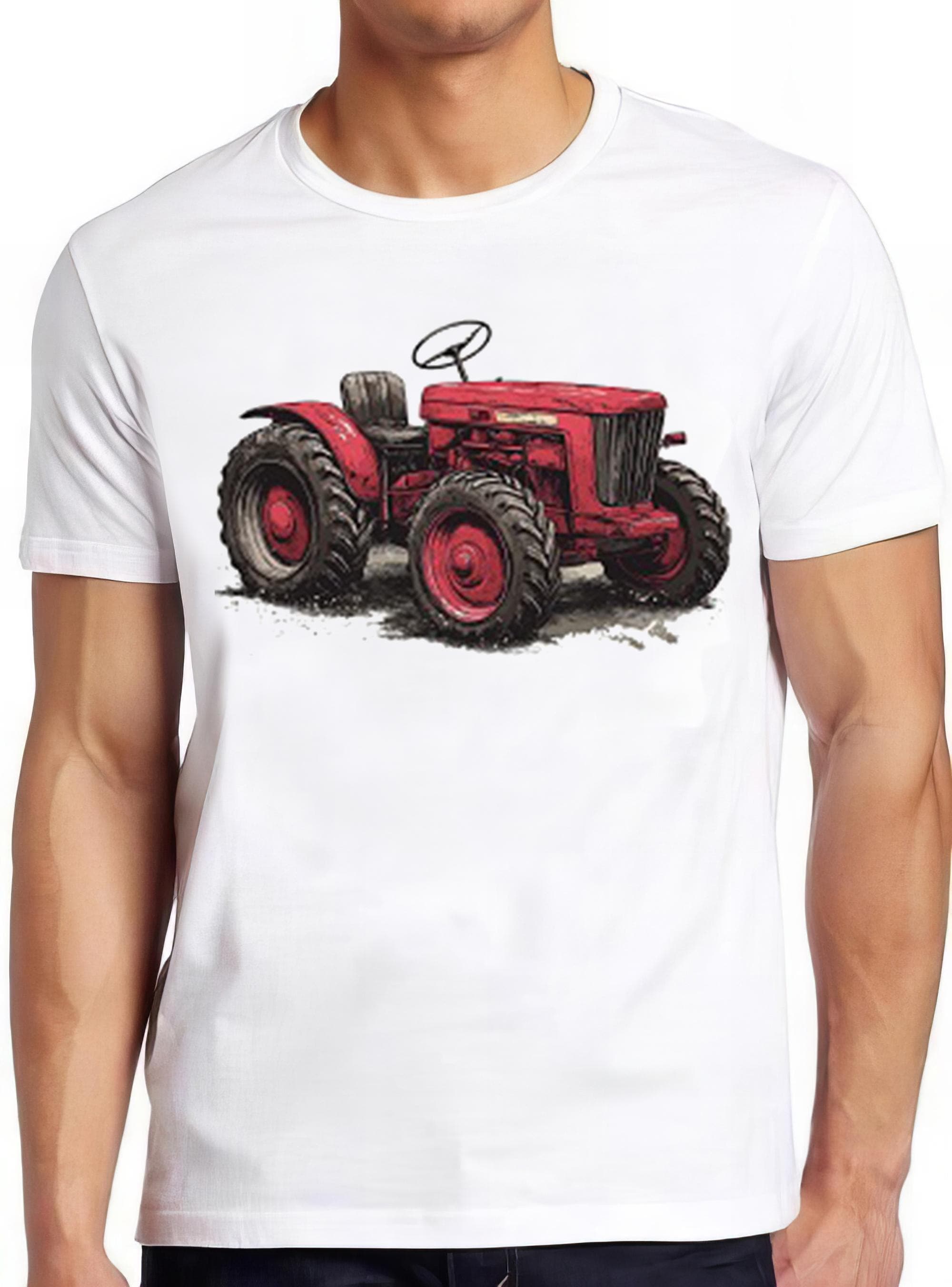 Tractor Distressed Red Farm Funny Meme Cool Cult Movie Gift Tee T Shirt 2326