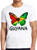 Guyana Butterfly Flag Africa French Gift Tee T Shirt 2631