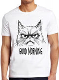 Unimpressed Cat Good Morning Kitten Meow Pet Design Best Seller Funny Meme Men Women Fashion Top Retro Gift Tee T Shirt 2524