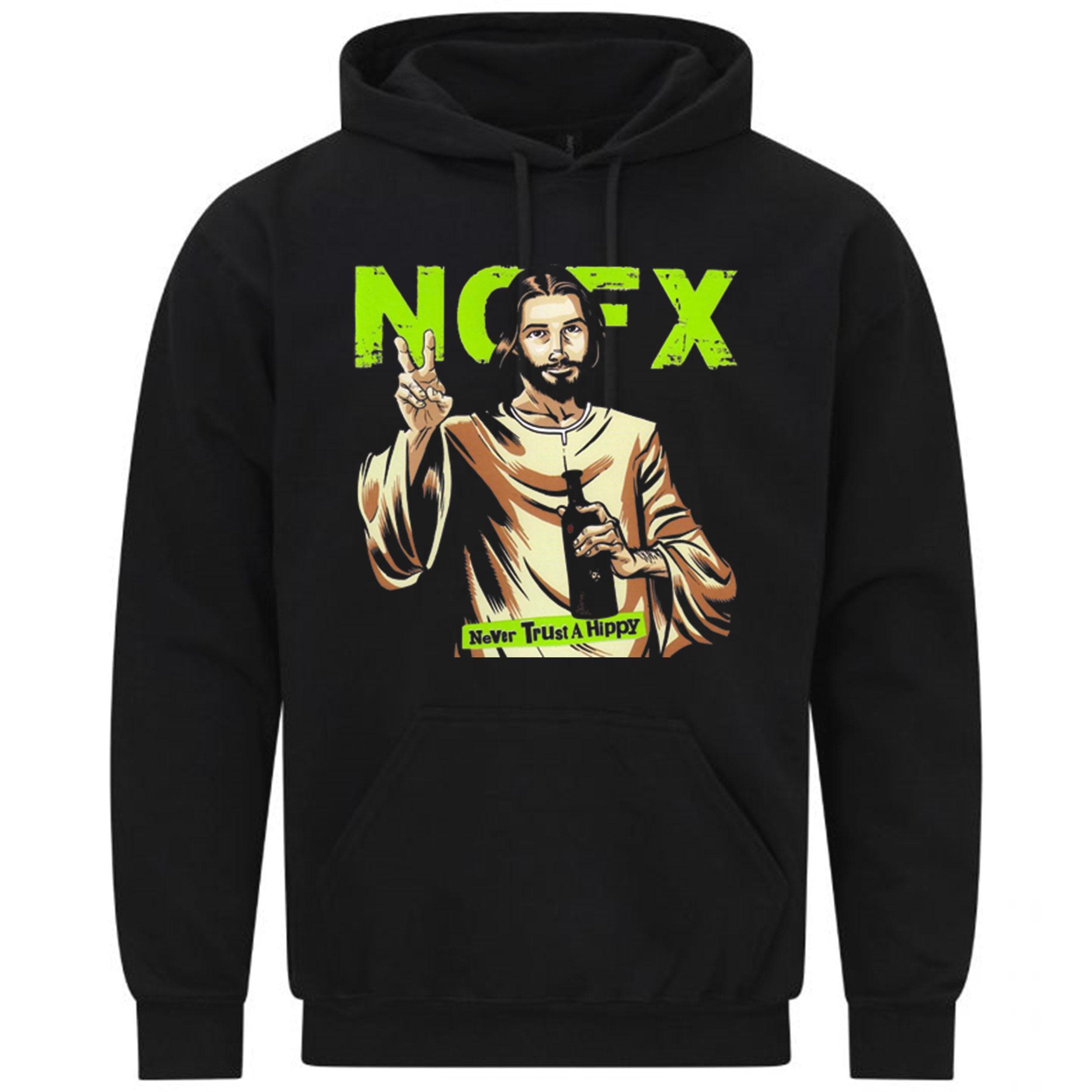 NOFX Skull Beer Band Never Trust A Hippie Music Gift Sweatshirt Hoodie 204