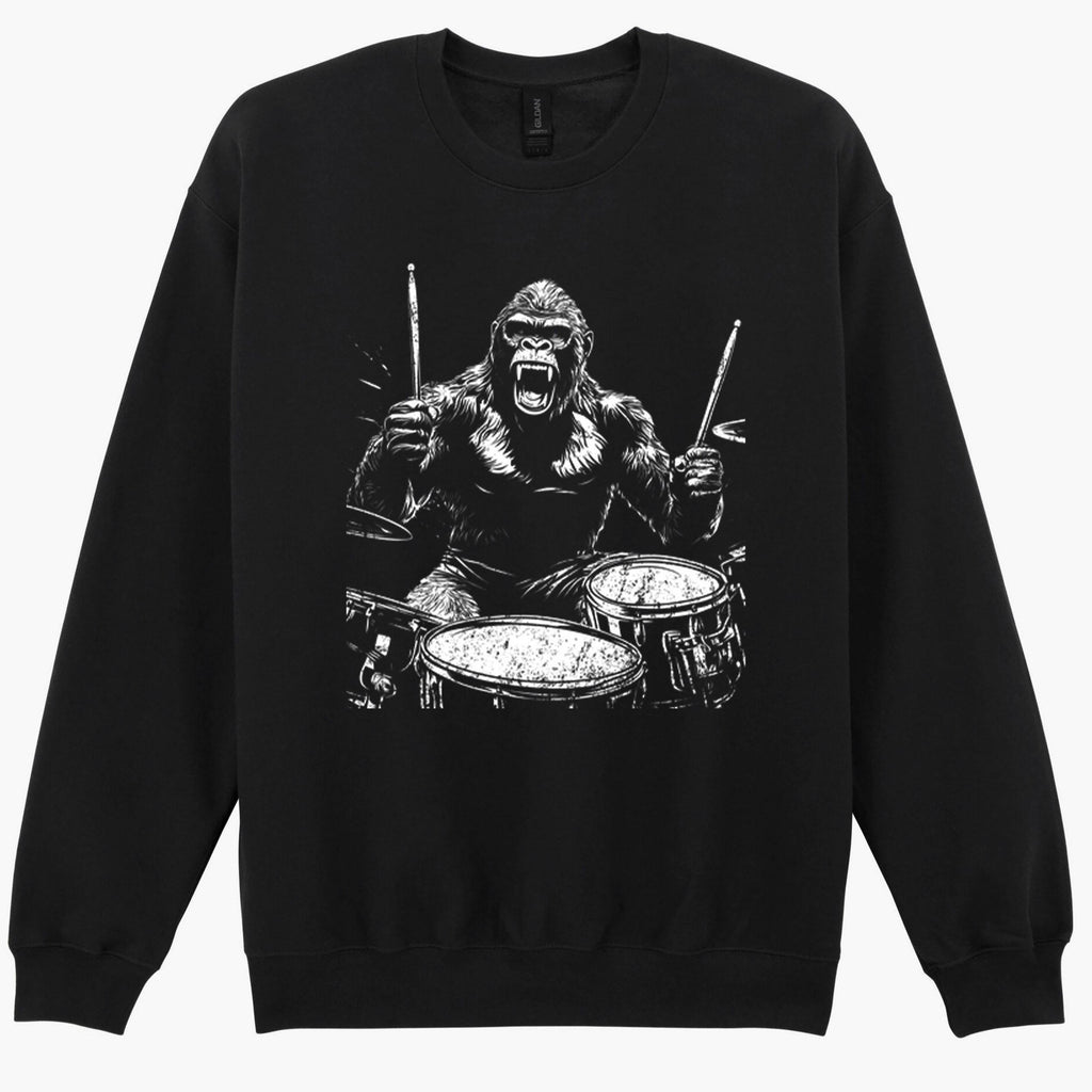 Gorilla Drummer Drum Drumming Monster Funny Animal Gift Sweatshirt Hoodie 406