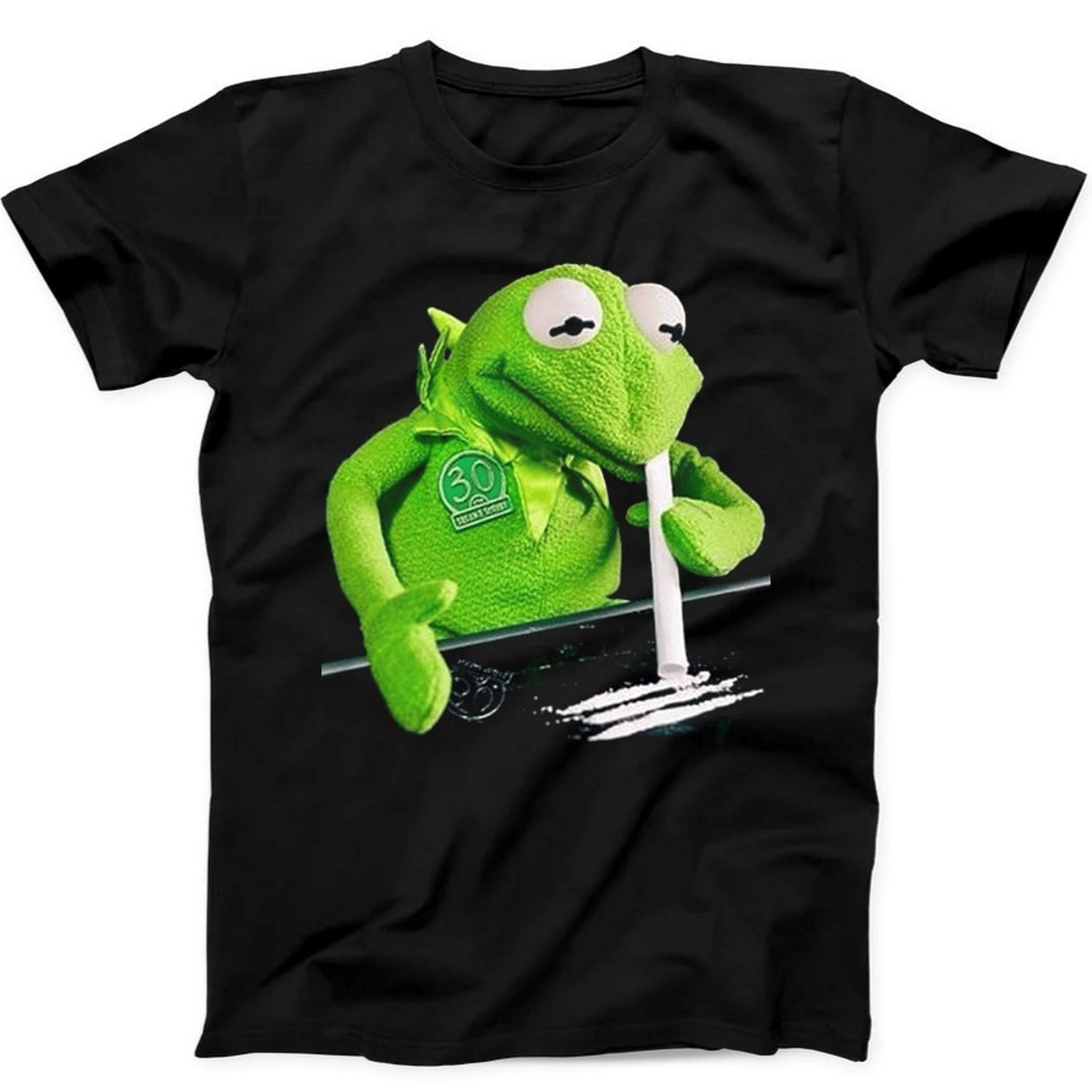 Frog Cocaine Muppet Drug Hipster Funny Narcos Funny Gift Tee Black T Shirt B287