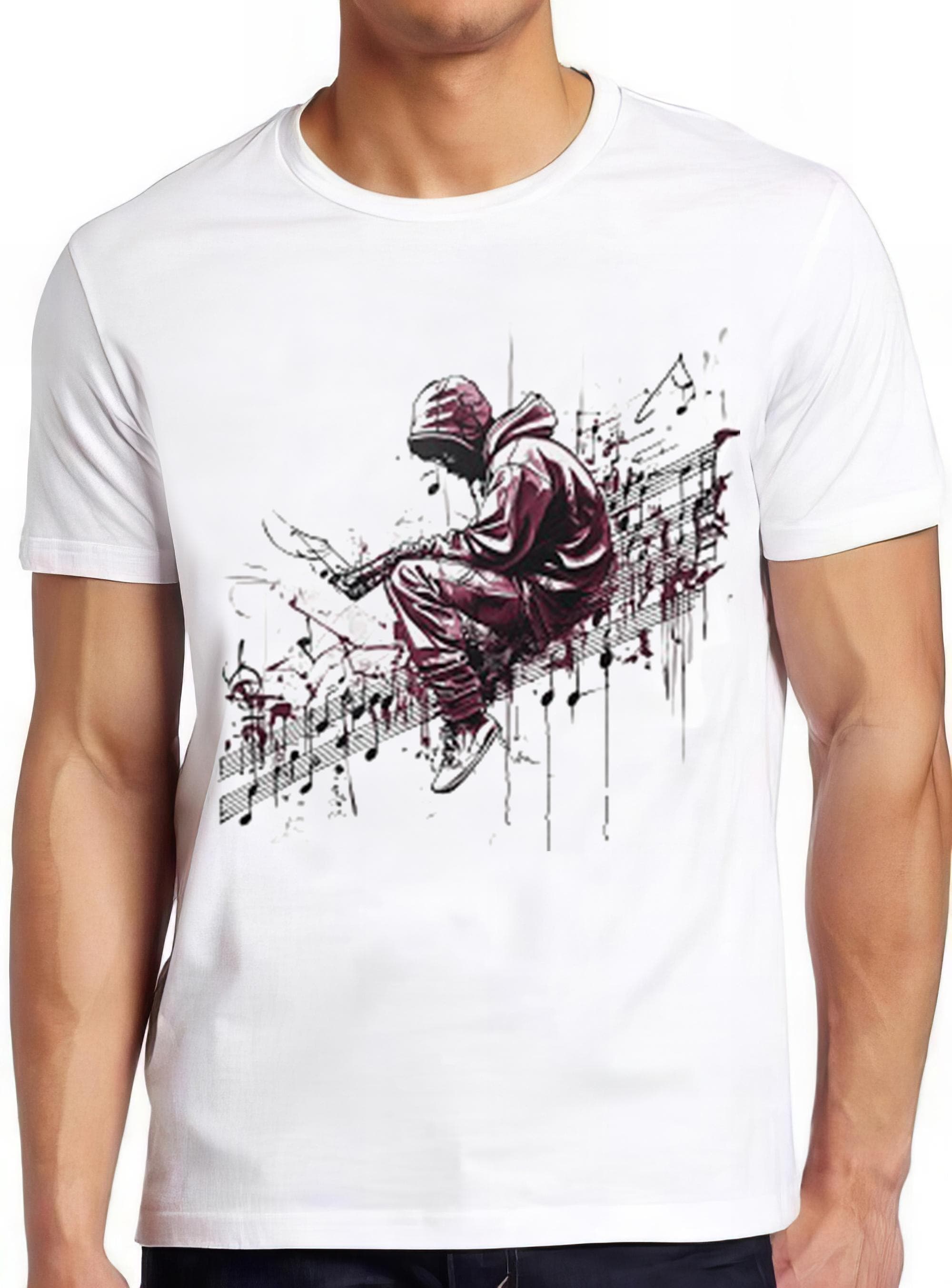 Street Artist Sitting On Notes Sketch Humorous Hilarious Witty Funny Music Gift Tee T Shirt 2236