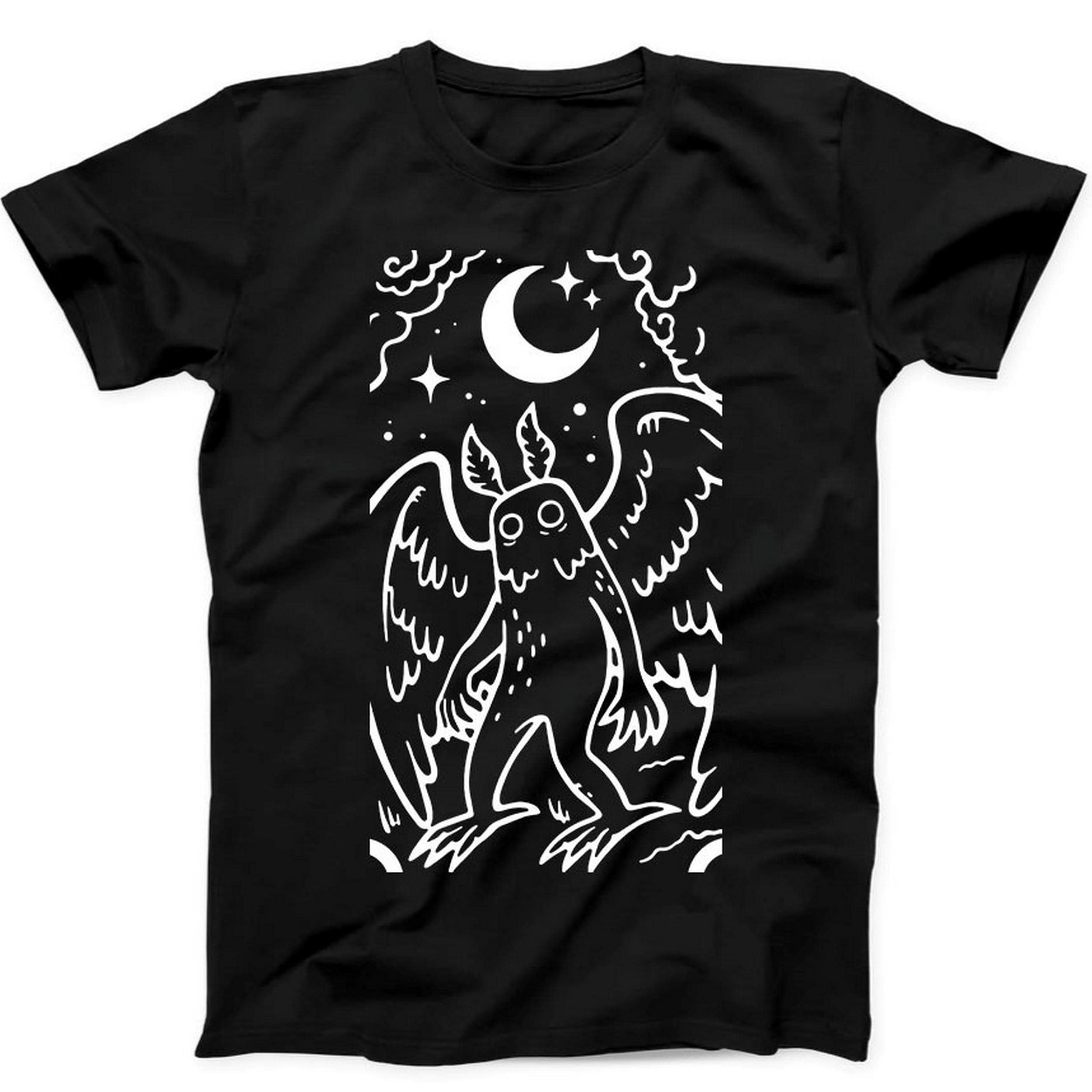 Mothman Weird Strange Unusual Cryptid Cryptozoology Gift Tee Black T Shirt B58