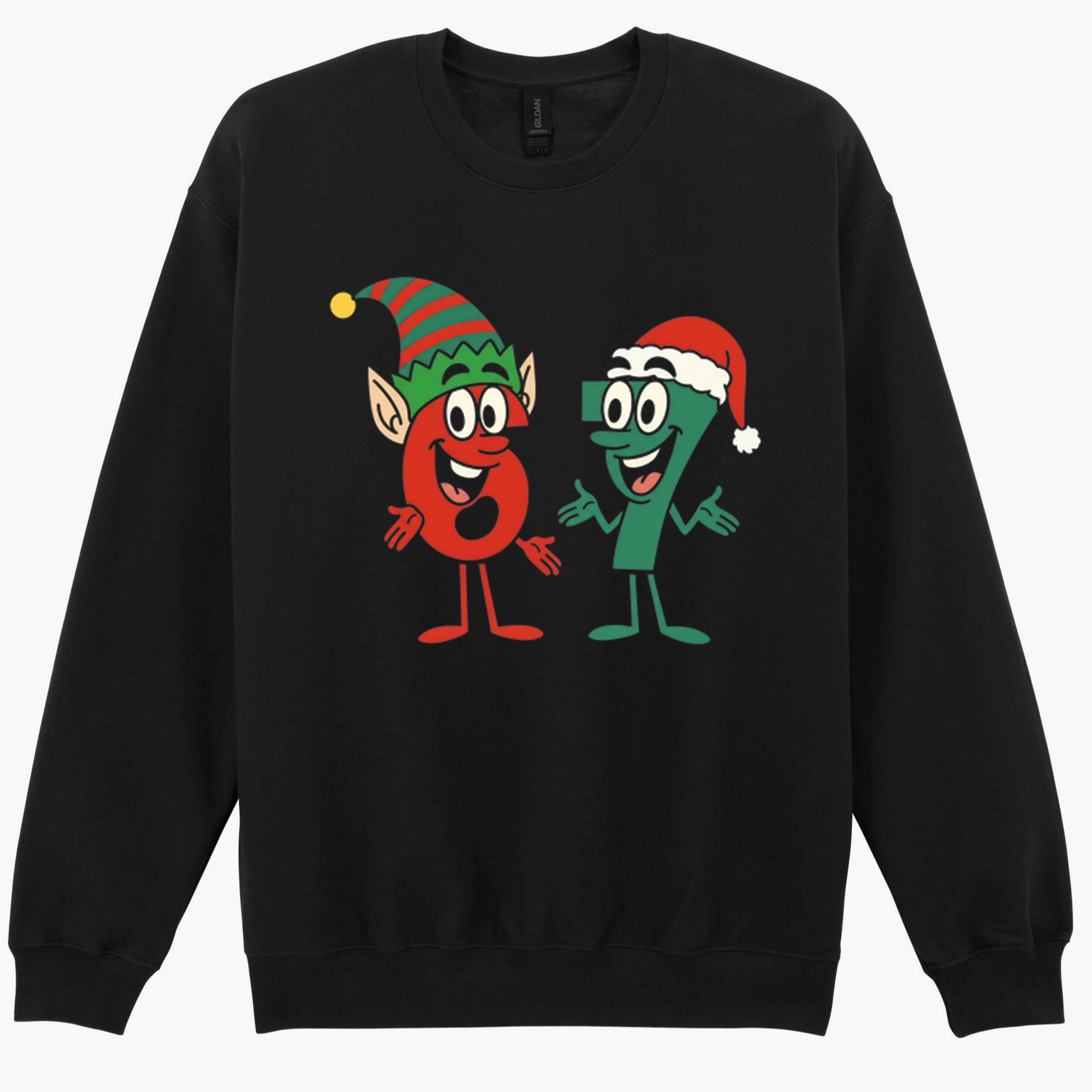Six Seven Santa Elf Christmas 6 7 XMAS Meme Funny Gift Sweatshirt Hoodie 508
