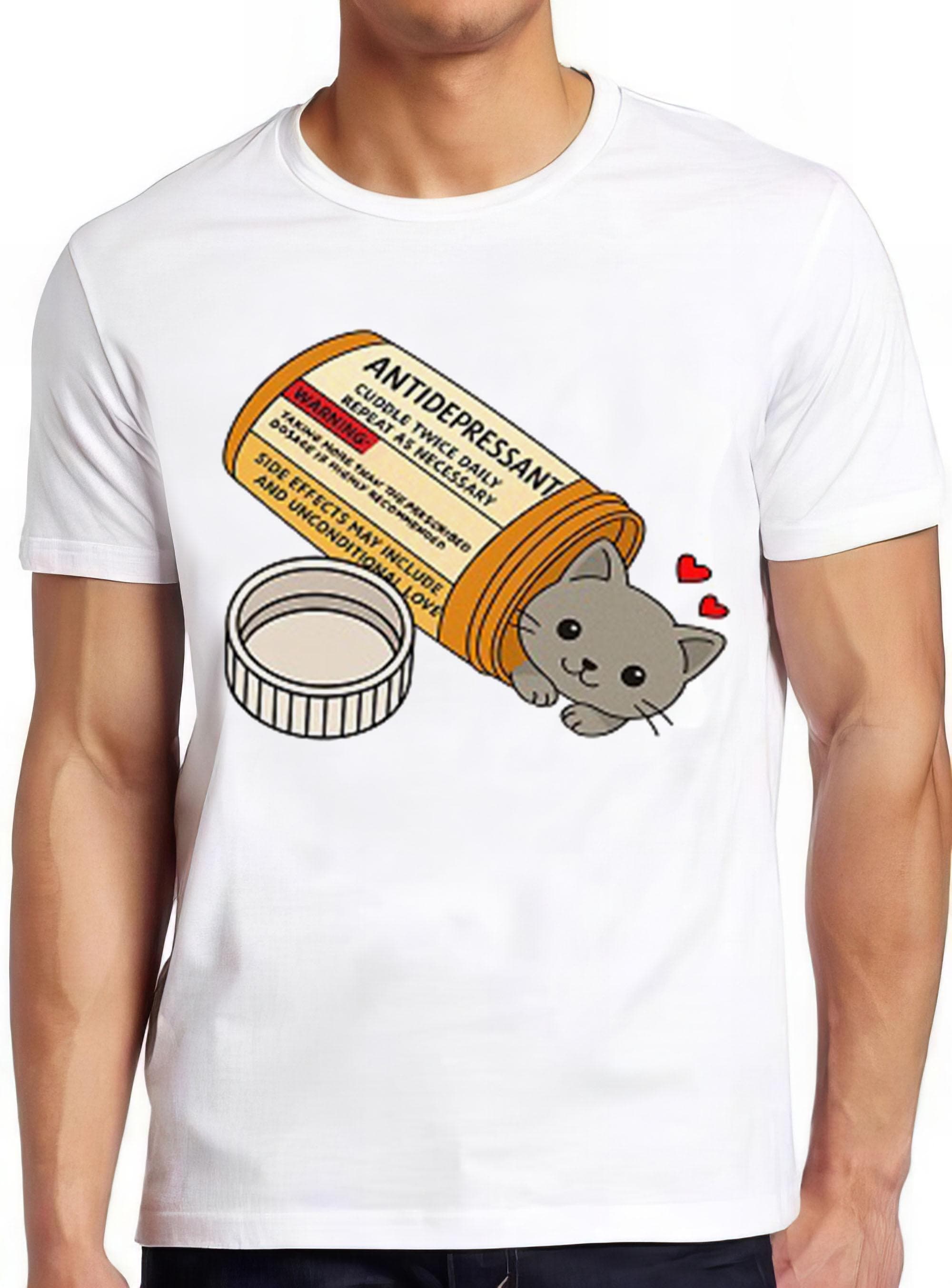 Kitty Antidepressant Kitten Pet Cat Love Funny Slogan Joke Meme Gift Tee Style Unisex Gamer Cult Movie Music T Shirt 2573