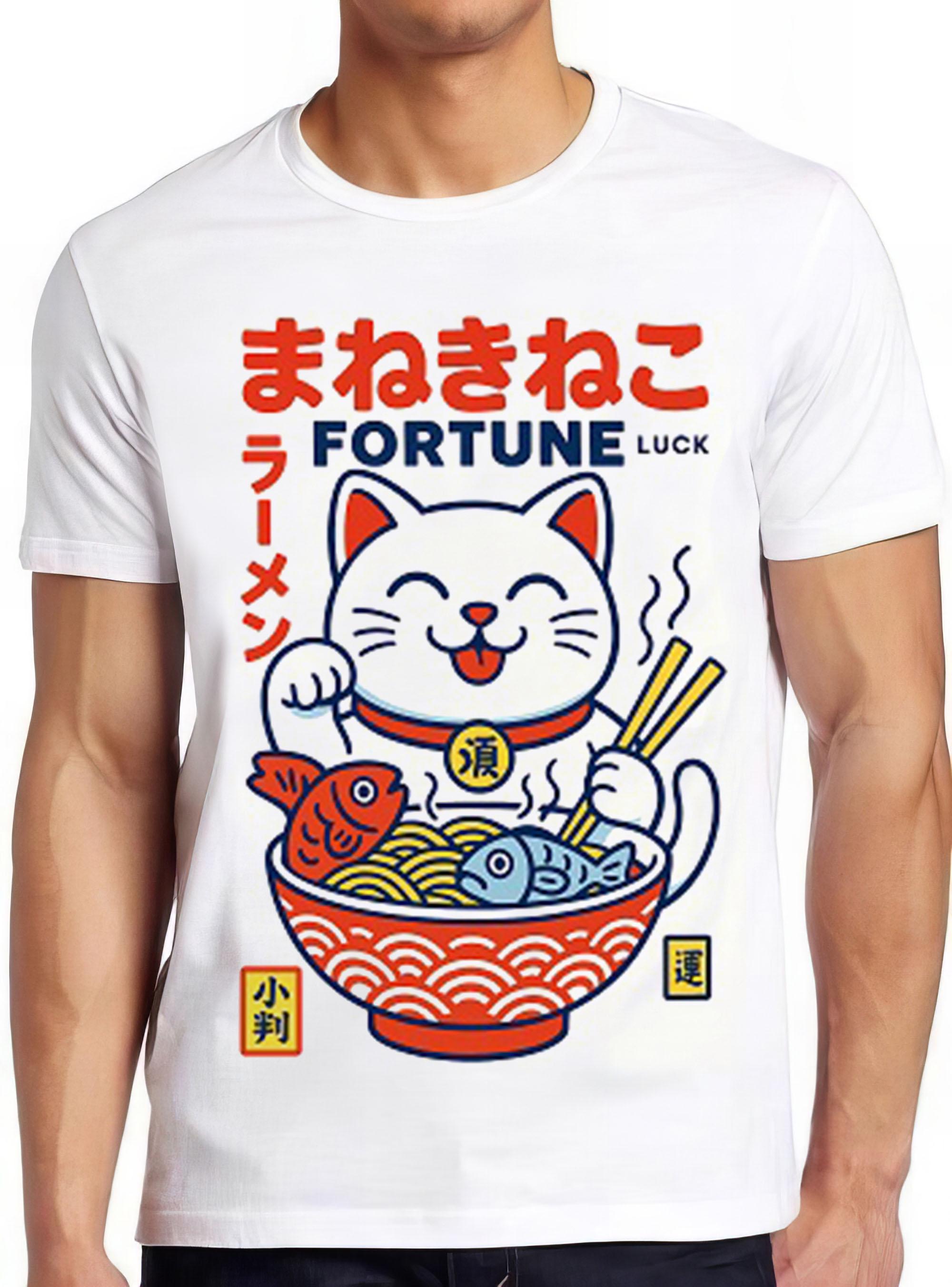 Maneki Neko Lucky Cat Fortune Happiness Wealth Meme Funny Gift Tee T Shirt 2803