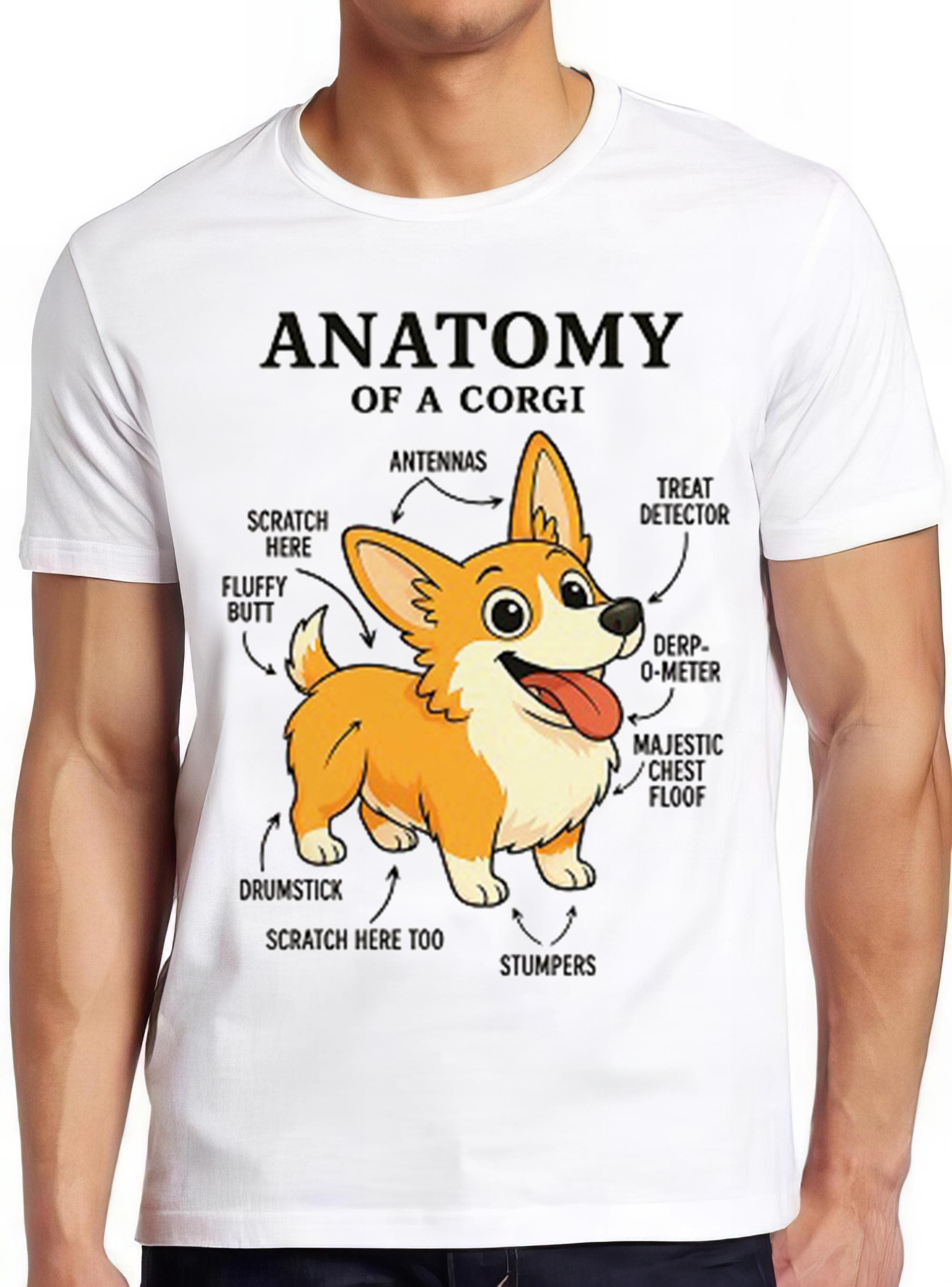 Anatomy Of A Corgi Funny Dog Puppy Cool Gift Tee T Shirt 2581