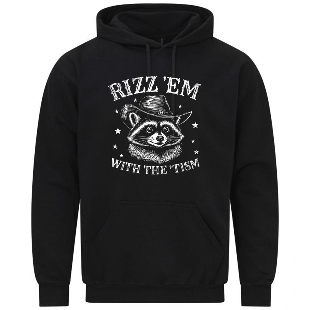 Rizz Em With The Tism Meme Autism Autistic Racoon Gift Sweatshirt Hoodie 532