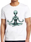 Alien Meditating Yoga Sketch Humorous Hilarious Witty Funny Music Gift Tee T Shirt 2224
