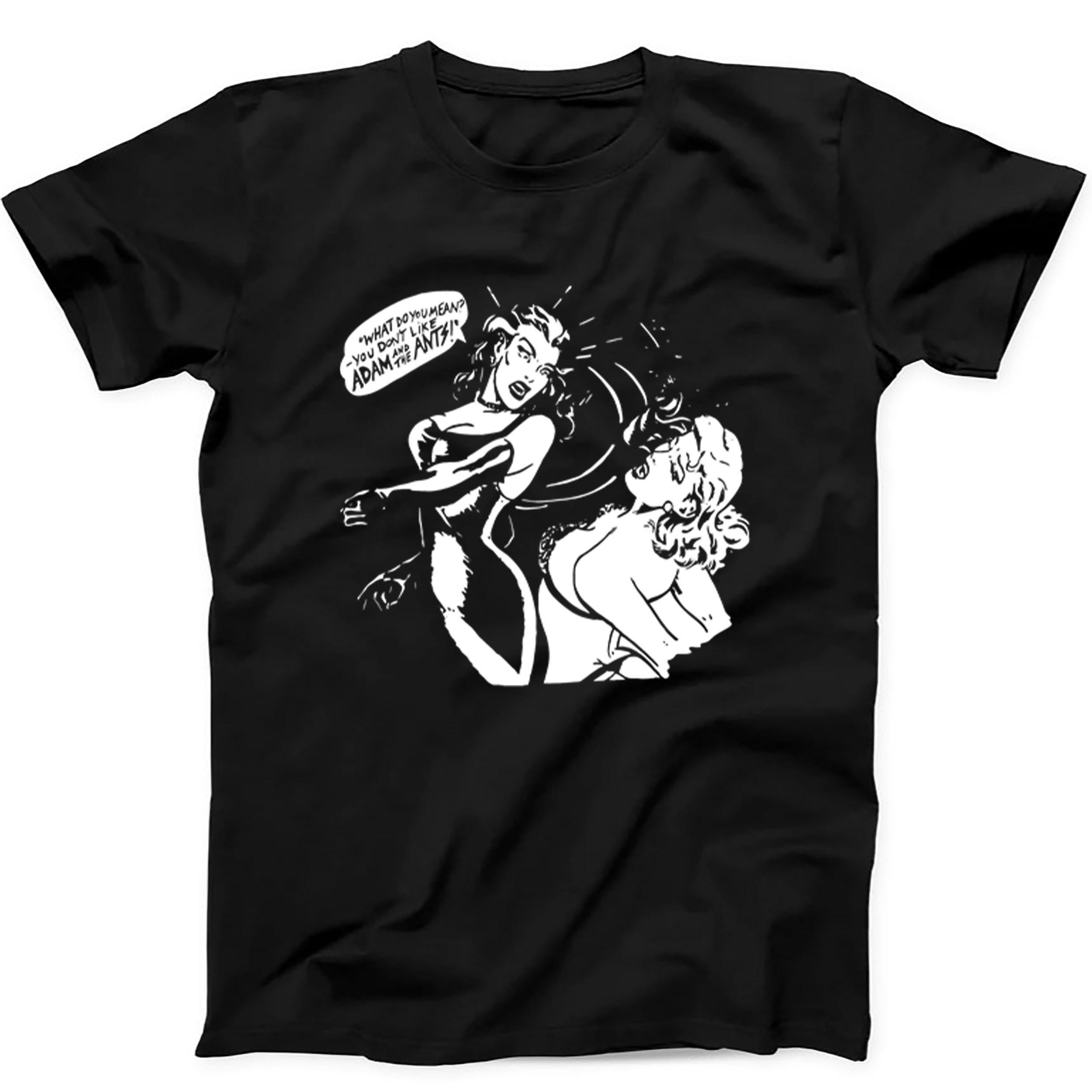 Adam And The Ants Punch Fighting Girls Pop Rock Music Tee Black T Shirt 601