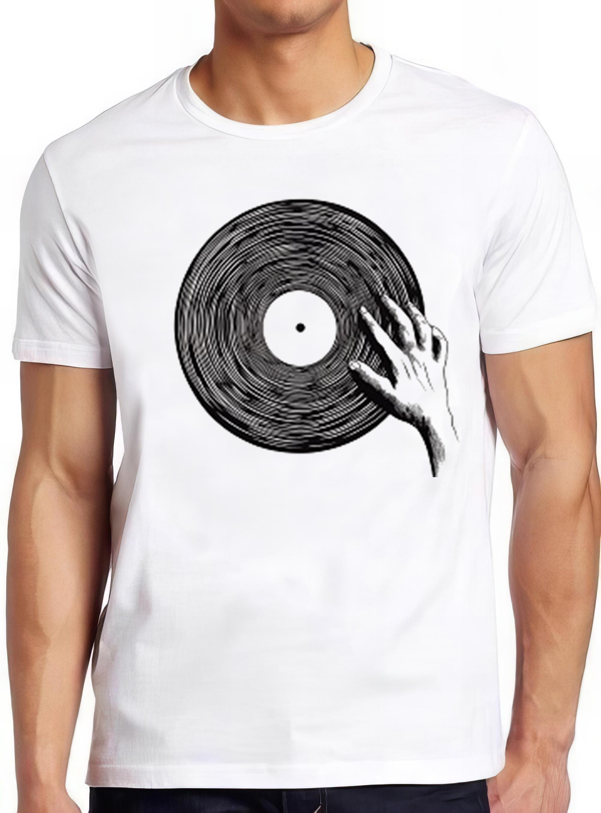 Dj Spinning Vinyl T Shirt Record Dope 80s Turntable Retro  Cool Tee 2401