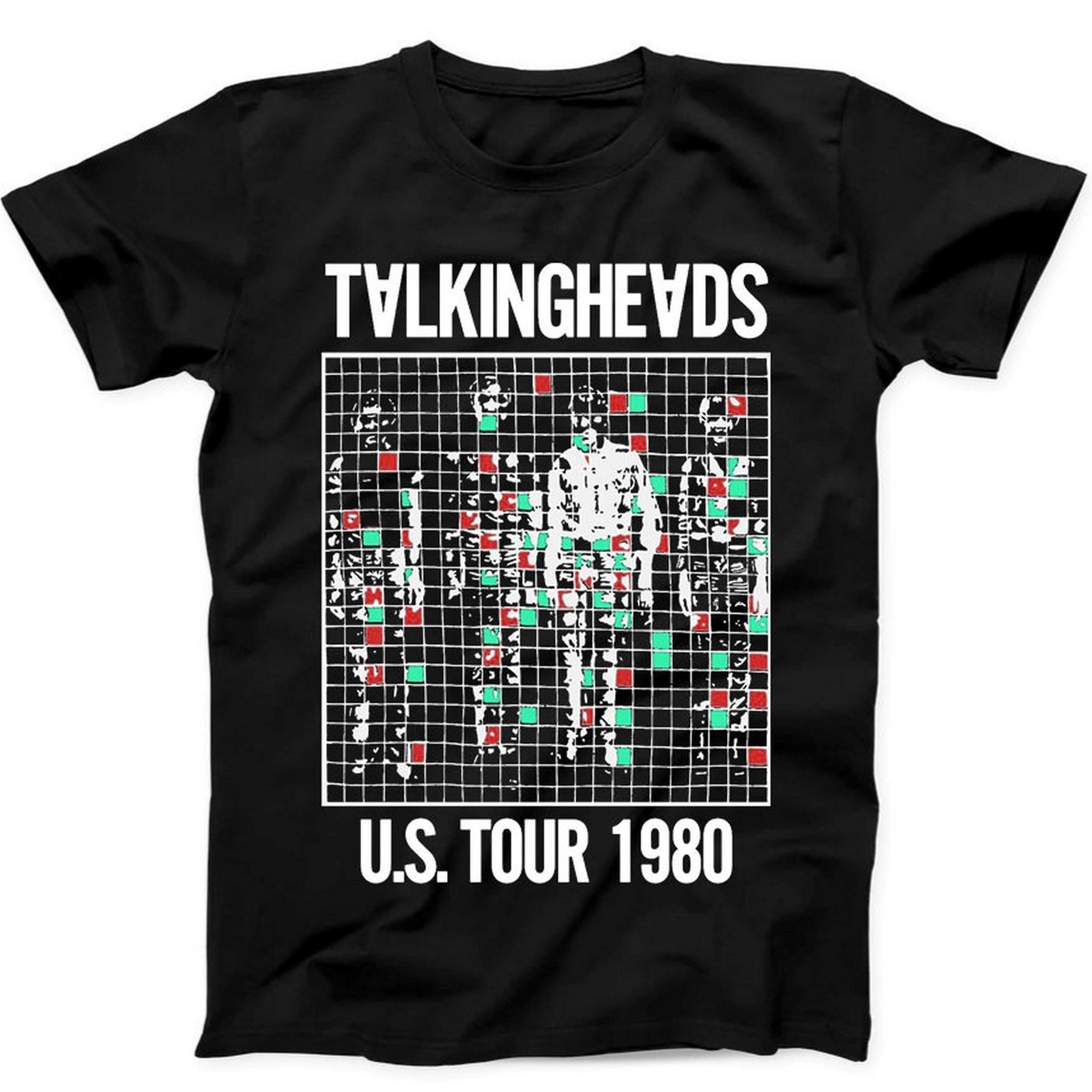 Talking Heads US Tour 1980 Punk Rock Poster Music Gift Black Tee T Shirt B209